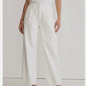 Madewell $108 Womens Harlow Wide Leg Jean Tile White Size 33 NK798